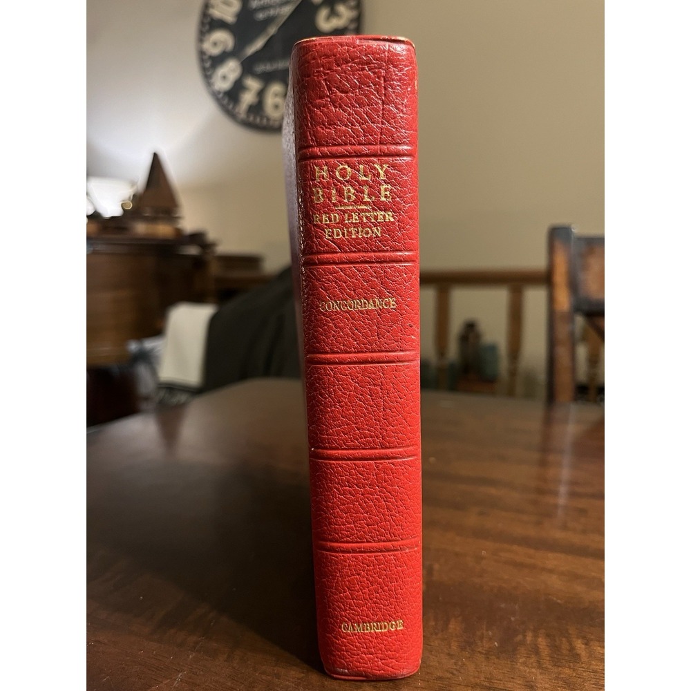 Vintage Cambridge Cameo KJV Bible - Red Indian Calfskin - Red Letter - Reference